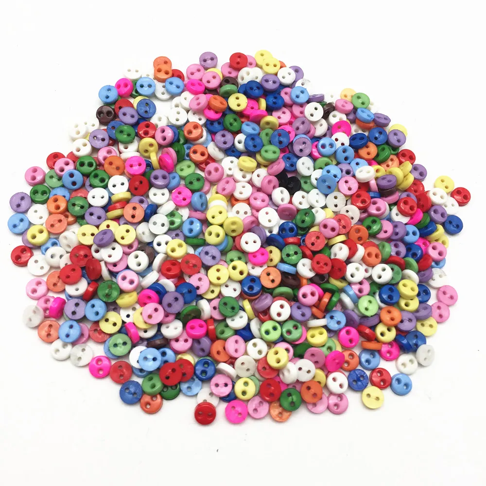 200 pcs Tiny Heart Buttons size 4mm for doll sewing crafts Mix assorted colors
