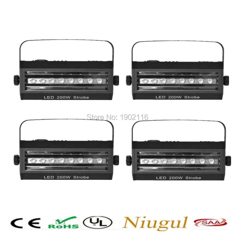 4pcs/lot New DMX Sound control 8 LED Strobe Lamp Party Disco DJ Bar Light Show Projector led Stage Lighting