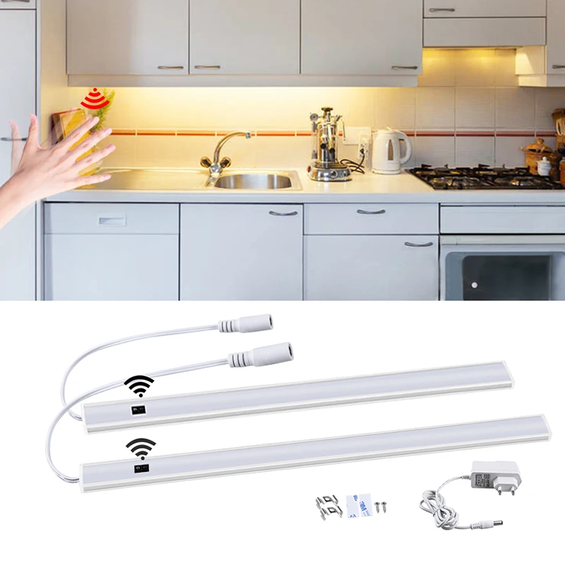 

EeeToo Kitchen Light Hand Sweep Motion Sensor Under Cabinet Light Bar Strip 12V LED Cabinet Wardrobe Closet Lights For Kitchen
