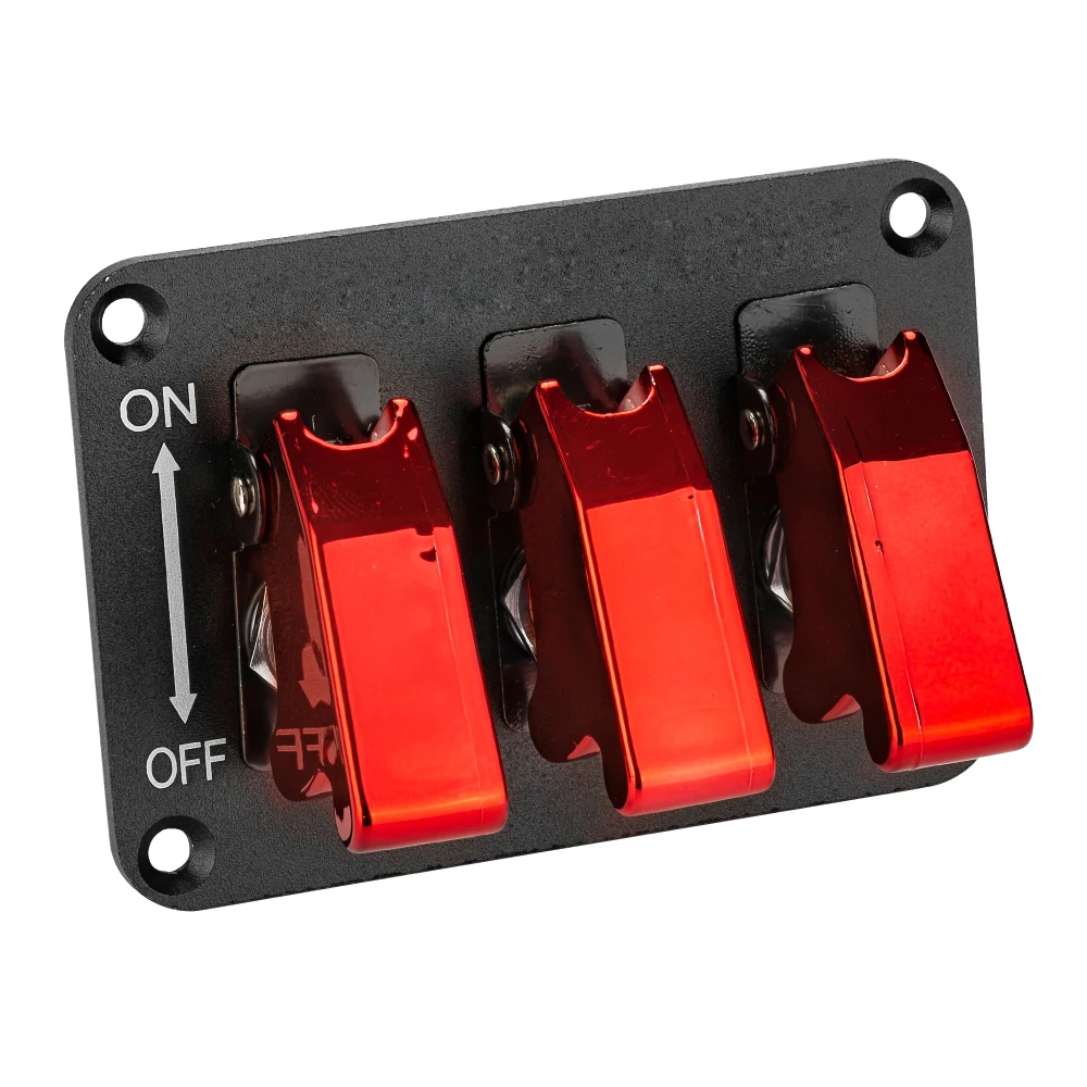 DC12V 20A Toggle Switch Panel Carbon Fiber& Red& Blue Racing Car Switch Panel for Racing Car with cable