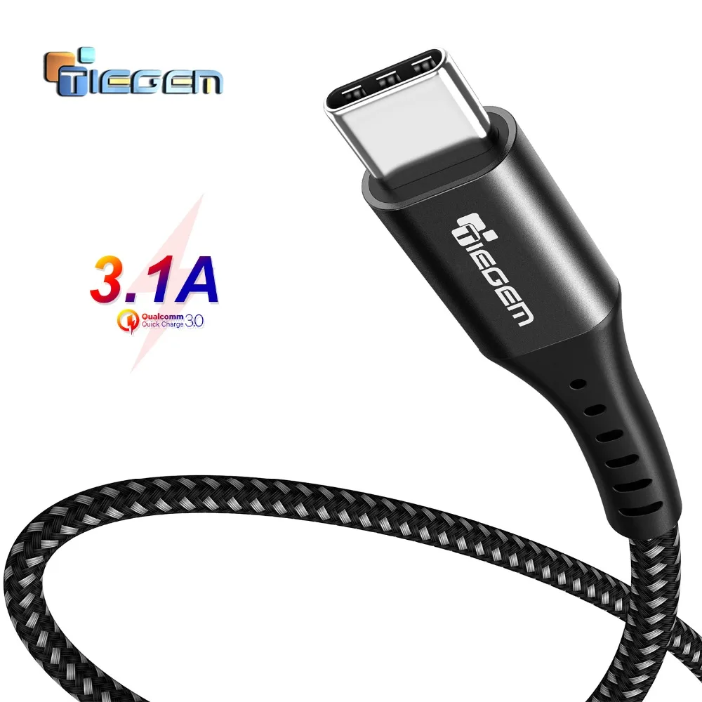 Кабель TIEGEM 3A USB Type C для Samsung Galaxy S9 S8 кабель быстрой зарядки и передачи данных Huawei Mate