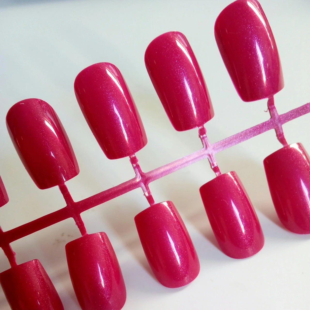 

Flat Acrylic Fake Nail Glitter Wine Red False Nails Long Size Full Cover Nail Art Tips DIY Lady Manicure Products 007L
