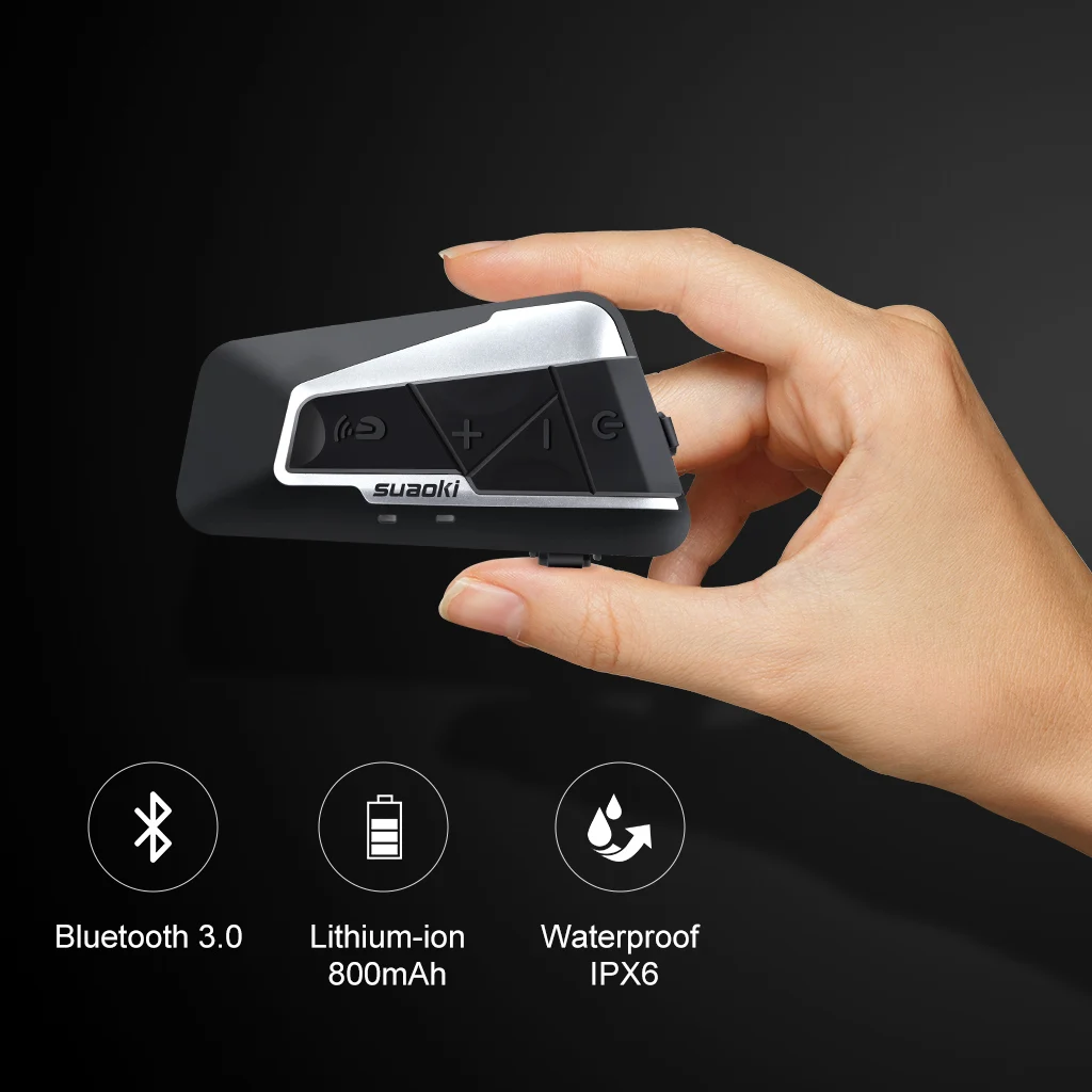 Suaoki T9S 1200 m Motociclo Del Citofono del Casco Interphone Moto  Auricolare Bluetooth Senza Fili con CSR Chip per Smartphone Speaker -  AliExpress Automobiles \u0026 Motorcycles