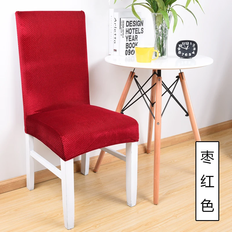 Elastic Slipcovers Chair Covers Gold velvet plus velvet padded seat cover for Restaurant