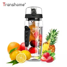

Transhome 32OZ 1000ml Fruit Infuser Water Bottle BPA Free Tritan Plastic Lemon Infusing Drinking Bottles For Bicycle Tour Sport