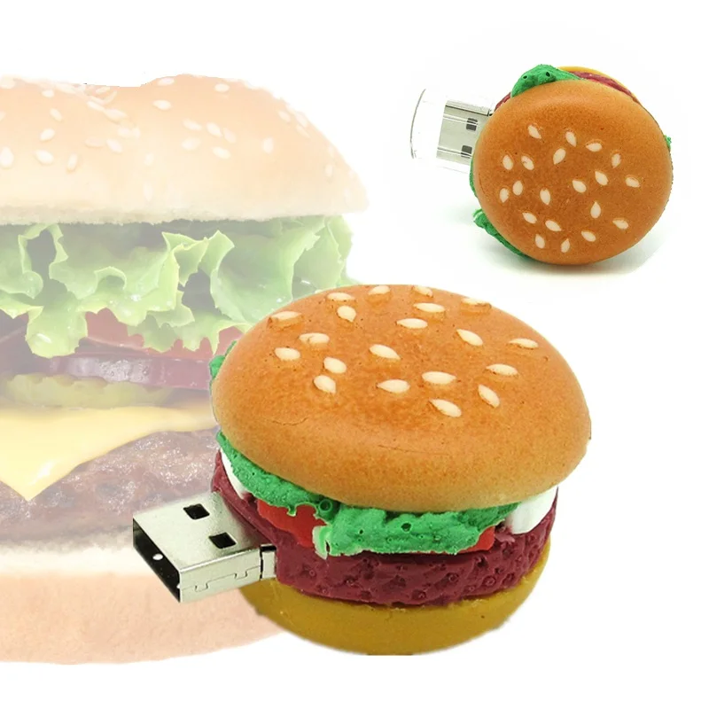 

Real capacity Hamburger usb flash drive disk memory stick 16gb 32gb pendrive Pen drive personalizado mini computer gift 4gb 8gb