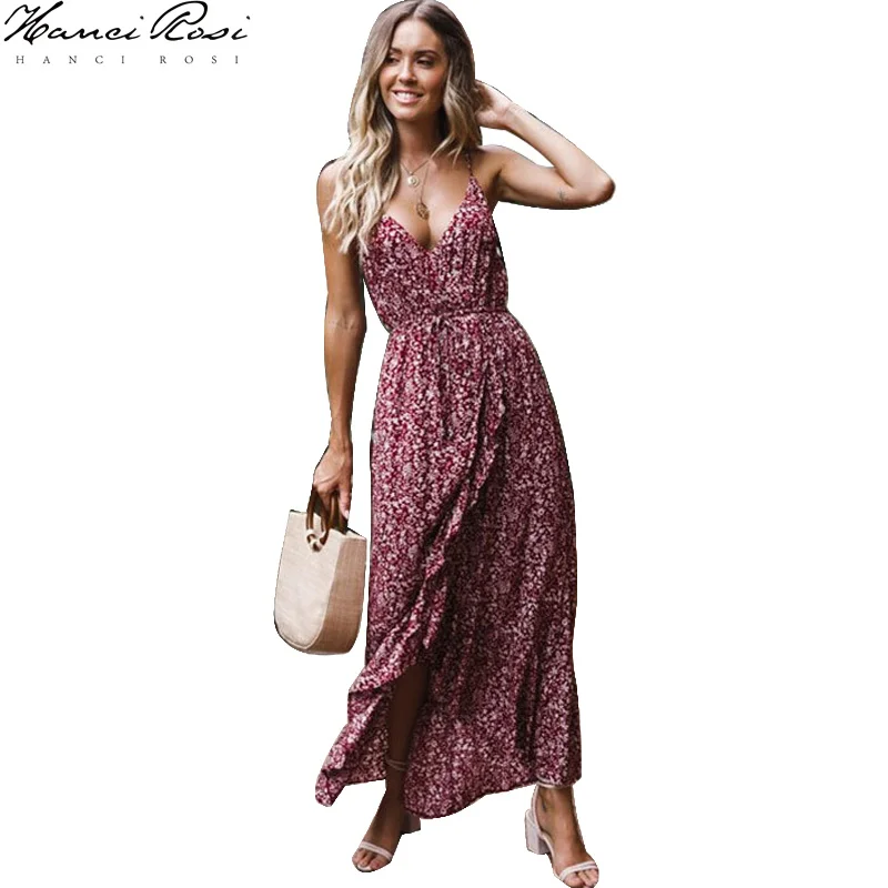 

HANCI ROSI Summer Dress 2019 Strand Jurkjes Beach Dress Women Long Dresses Robe Femme Boho Dress Vestidos Bohemian Vintage Loose