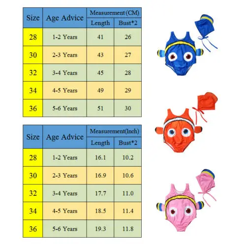 Kids Baby Girl Swimsuit Goldfish Swimwear Swimmable Costume+Swimming Hat 2PCS children swimwear