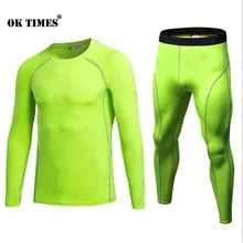 3930 спортивные тренировочные Йога Беговые Спортивные, для тренажерного зала мужские высокоэластичные компрессионные ТЕРМОколготки брюки+ футболки Топы Наборы S~ 2XL