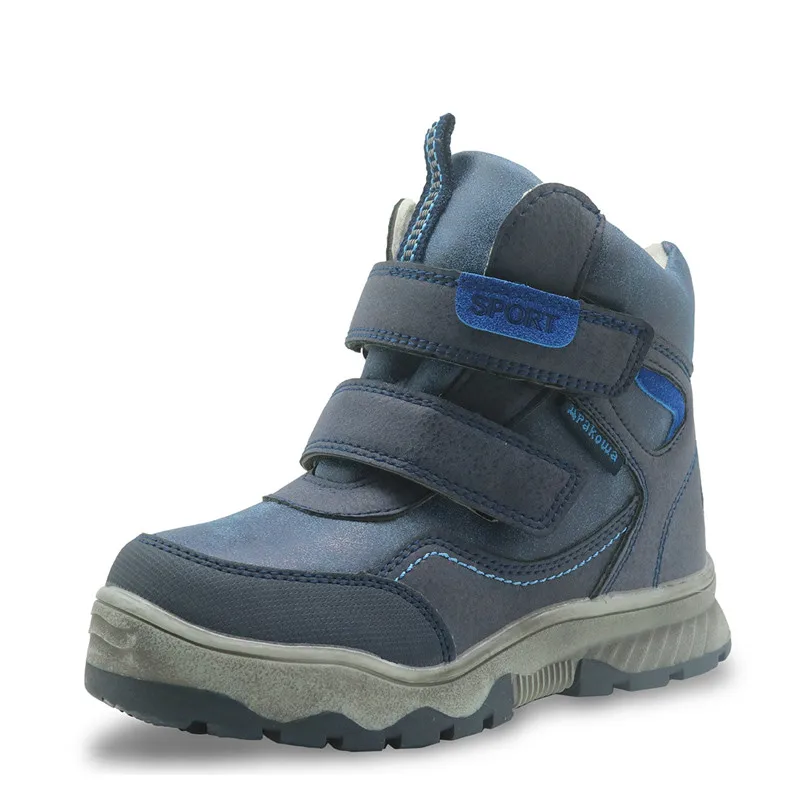 

2018 NEW Winter Boys Boots Waterproof Kids Ankle Snow Boots with Wollen Lining Warm Plush Children's Cotton Shoes with Anti-Snow