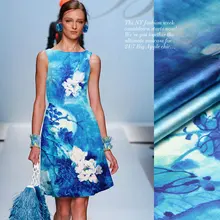 Цифровая печатная эластичная шелковая атласная ткань для шелкового платья стрейч-шелковая ткань halo silk