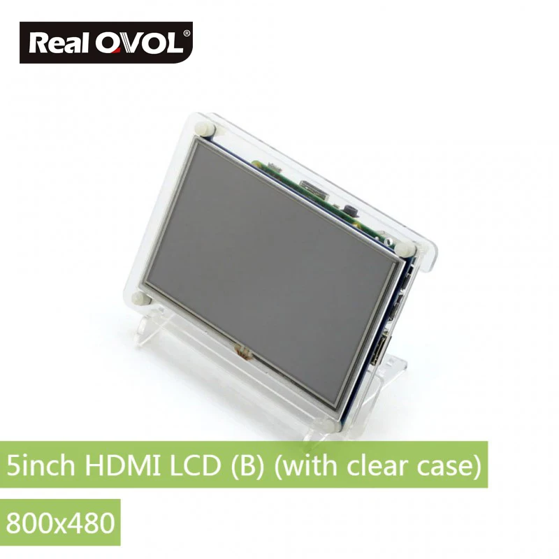 

RealQvol 5inch HDMI LCD (B) (with clear case) Resistive touch control Supports Raspberry Pi Banana Pi BB Black
