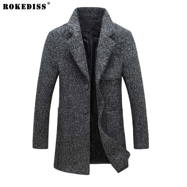Wool Jacket Overcoat 5XL Mens Woolen Jacket Coat Long Casaco Masculino