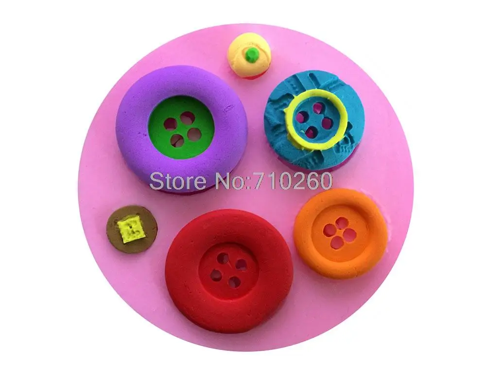 

E145 Beautiful Button Shape 3D Fondant Cake Lace Mold Tools For Decorating