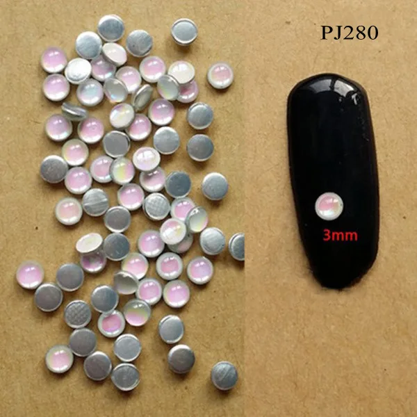 

Blueness 50Pcs Colorful AB 3D Metal Round Studs Design Nail Art Women Glitters DIY Decorations For Nails Tools Accessory PJ280
