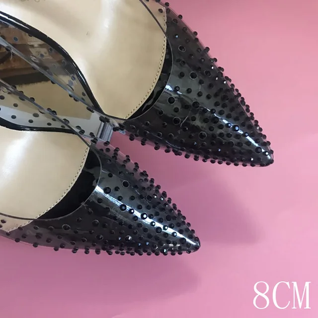 clear red bottom heels