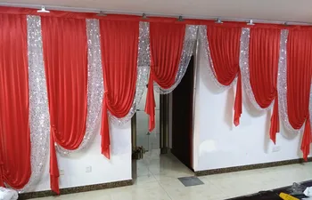 

6m wide swags wedding stylist designs backdrop Party Curtain drapes Celebration Stage Performance Background Satin Drape wall dr