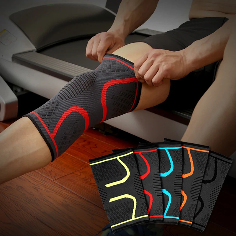 

1pc Nylon Elastic Sports Knee Pads Breathable Knee Support Brace Running Fitness Hiking Cycling Pressure Sleeve Knee Protector
