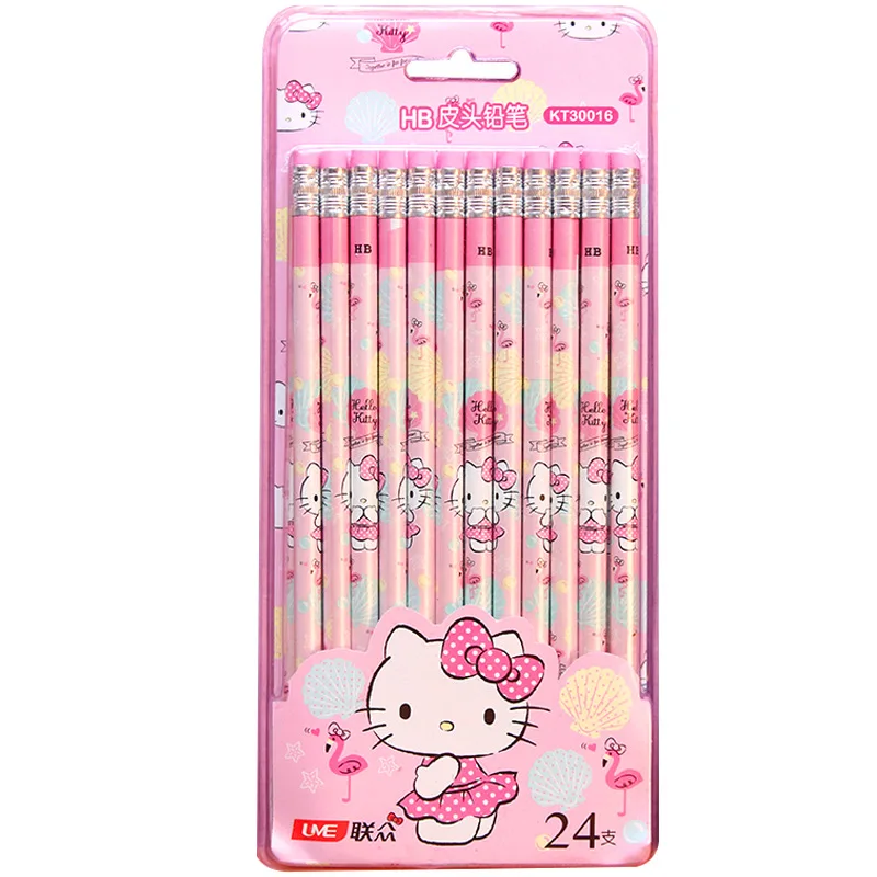 

Children's cute wooden pencil with eraser HB learning writing pen
