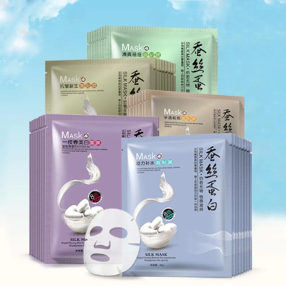 

One Spring Face Mask Silk Protein Moisturizing Facial Mask Oil Control Acne Removing Whitening Moisturizing Face Masks