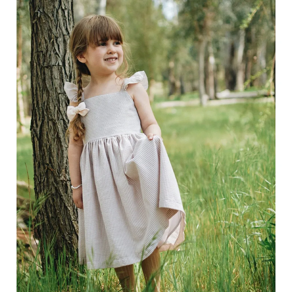 

2019 Summer Toddler Kids Dress Baby Cotton Linen Ruffled Bow Princess Casual Sundress Elbise Vestido Infantil For Girl Dress
