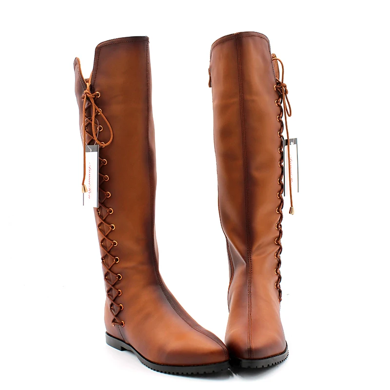 Lacets Moto Noir Talons Haute Bas marron Anmairon 43 Bout Femmes En Grande Taille Bottes Sexe À Pointu 34 Noir Cuir vn0ymN8wO