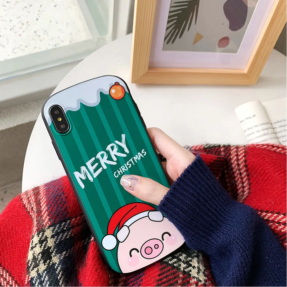 Симпатичные чехлы для телефонов с рисунком поросенка iPhone X XS XR Max чехол высокого
