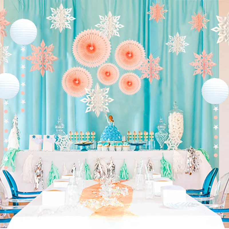 White Blue Snowflake Garland Paper Lantern Fan Frozen Birthday Party Kid Supplies Babyshower Wedding Christmas Decoration Kits White Blue Snowflake Garland Paper Lantern Fan Frozen Birthday Party Kid Supplies Babyshower Wedding Christmas Decoration Kits