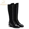 Phoentin punk rivet mid calf boots for women med square heel pointed toe patchwork short boot plus size large womens boots FT280 ► Photo 1/6