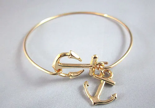 Wholesale gold-plated Anchor charm Bangle Bracelet | Украшения и аксессуары