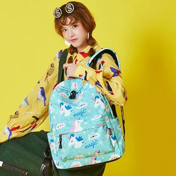 Women Unicorn Cute School Printing Backpack