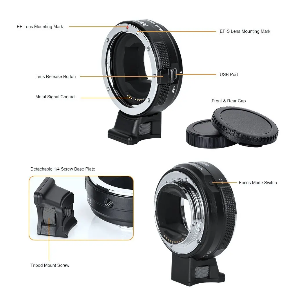 Commlite CM-EF-E HS AF объектив адаптер для Canon EF/EF-S объектив для sony E камеры