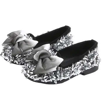 

CUZULLAA Baby Girls Shoes Children Rhinestone Shoes for Girls Princess Bow Tie Soft Dance Shoes Toddler Girls Party Dress Shoes