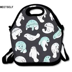 MEETSELF 3D Print Small Blue Whale Lunch Bags Insulated Waterproof Food Girl Packages Womens Kids Babys Boys Handbags