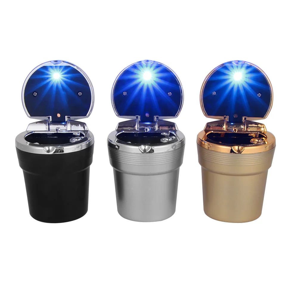 

1PC Luxury Car Ambient LED Light Ashtray Auto Travel Cigarette Ash Holder Cup Portable Ashtray Smoke Cup Accessory Portable