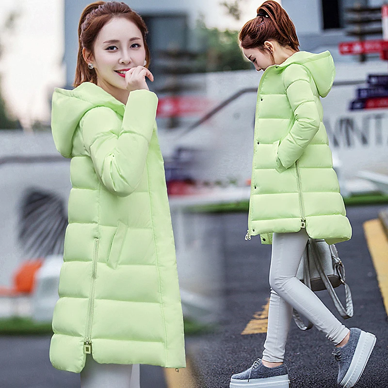 In the long winter lady slim Korean fashion padded jacket thick coat