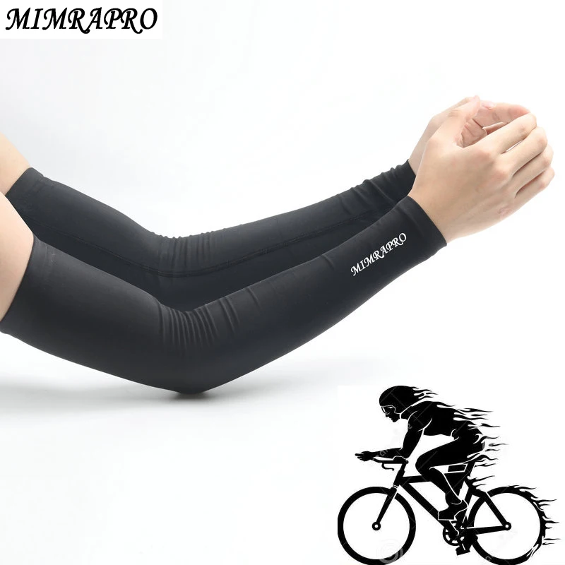 

MIMRAPRO Sports Safety Arm Warmers Breathable Cycling Arm Sleeve Black Anti-sweat Sunscreen Cuff Mountain Bicycle Arm Cuff 04-1