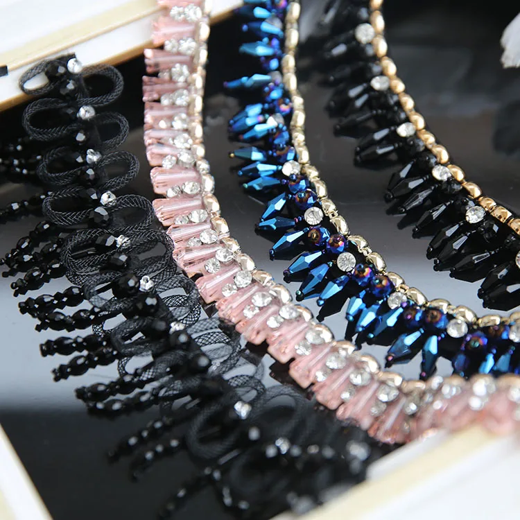 3*29cm handmade beaded collar patches for clothing Sequins Trimmings wedding dresses DIY sewing accessories trim tailor | Дом и сад