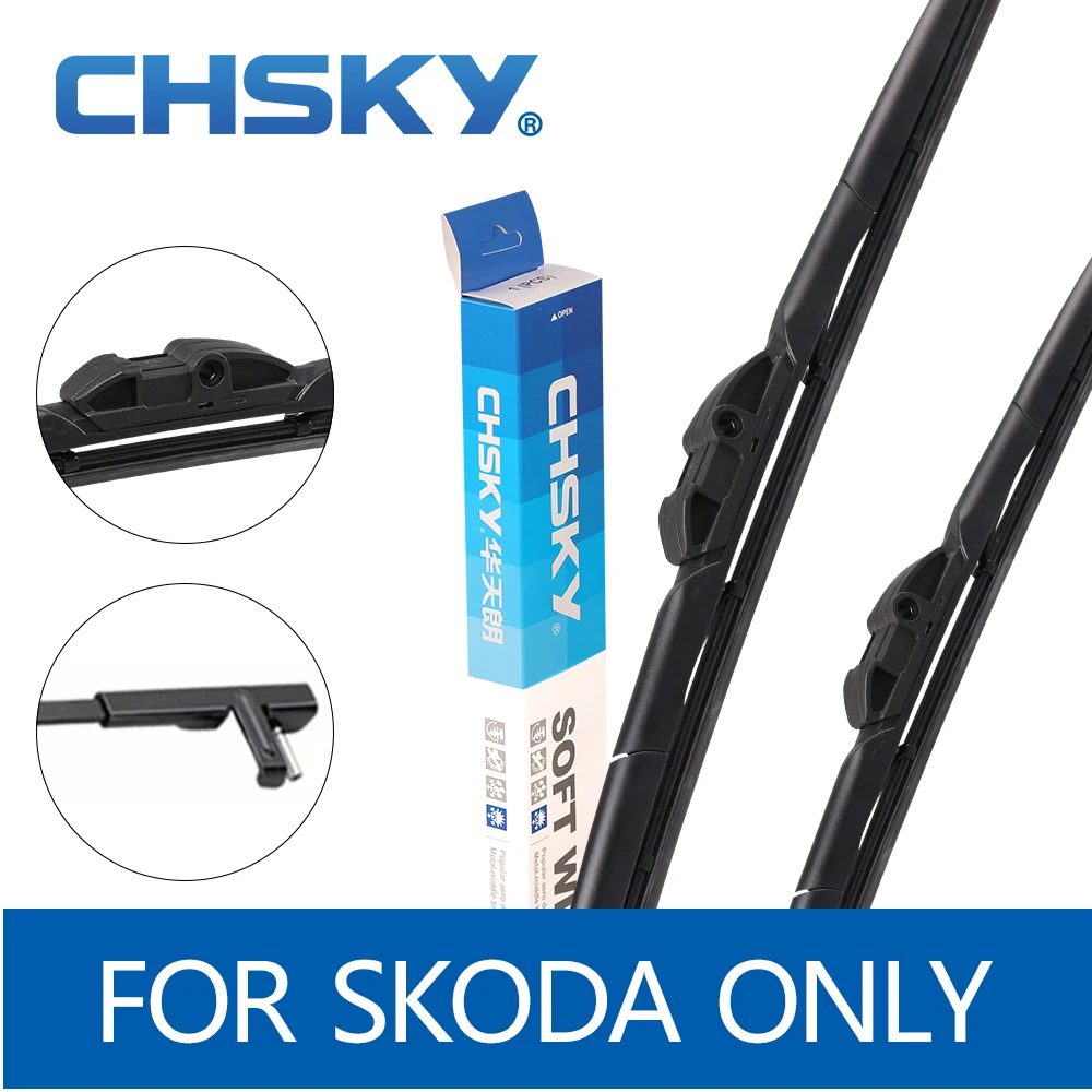 

CHSKY Car Front Windshield Wiper Blade for Skoda Octavia Yeti Fabia Roomster Rapid Superb Natural Rubber Auto Windscreen Wipers
