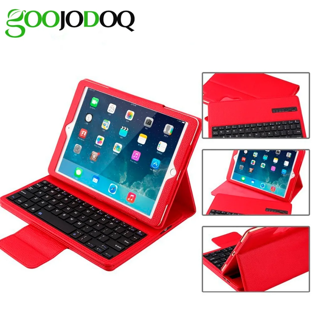 GOOJODOQ Case For iPad pro 10.5 Bluetooth Keyboard Case + PU Leather