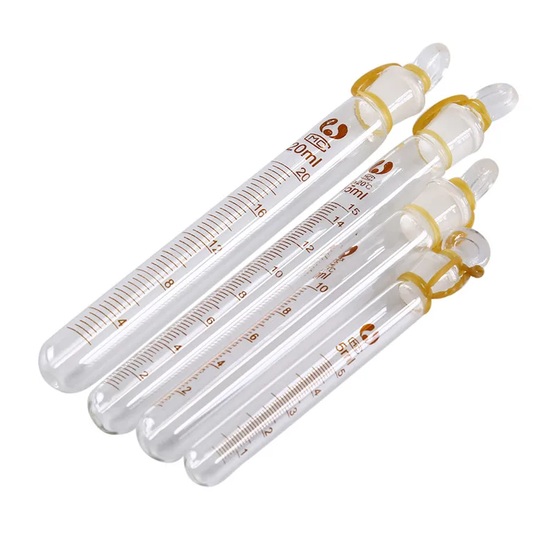 1* 5/10/15/20ml Lab Supplies Glass Tube Graduated Lab Clear Glass Test
