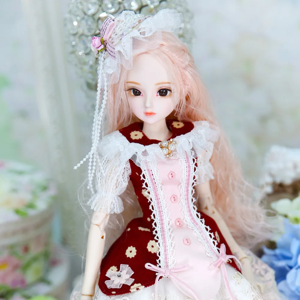 1/4 BJD Dairy Queen name by Rumia бледно розовые волосы механический сустав одежда обувь 45