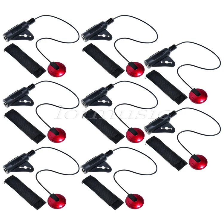 8Pcs Upgrade Piezo Contact Microphone MIC Pickup 1/4' Jack with Cable MIC Pickup plug in amp For