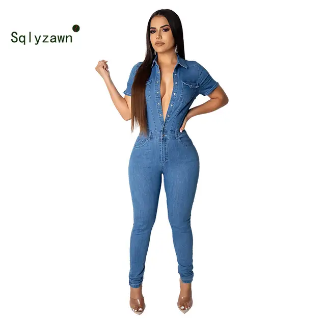 patchwork denim jumpsuit