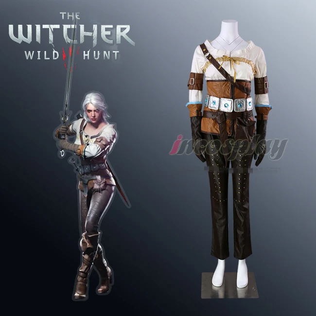

Anime The Witcher 3: Wild Hunt Ciri Battle Uniform Cosplay Costume Customized Any Size For Women Halloween Free Shipping New2019