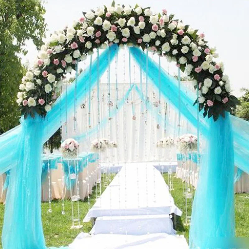 Горячая Распродажа 0,72*50 м прозрачная зеркальная органза рулон Свадебная лента на стул бант настольная дорожка Swag Кристалл органза ткань 18 цветов на выбор