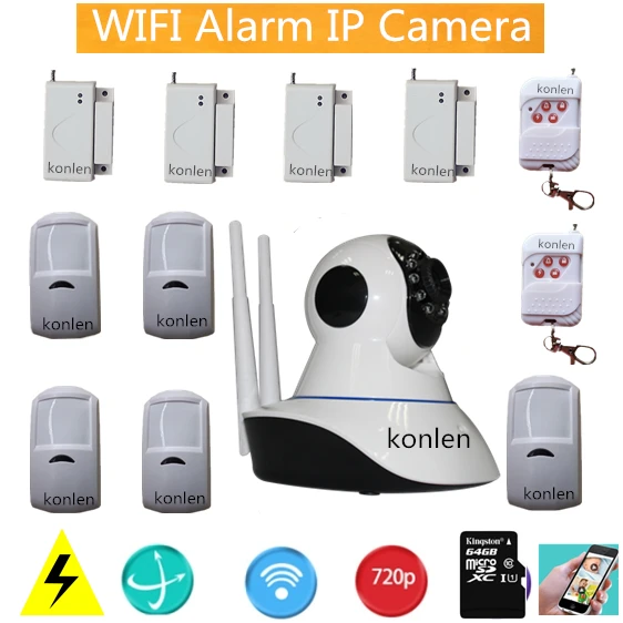 Камеры в сочетании беспроводной wi-fi сигнализации дом alarme residencial система с рф 433