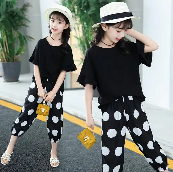 Hot sale Baby Toddler Girls Clothing Set Little Big Kids Clothes Summer