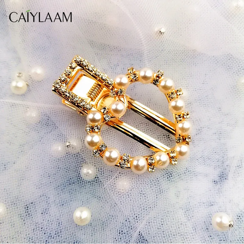 

CAIYLAAM Hot Sale Girls Hairwear Crystal Pearl Geometric Alloy Hair Clips for women Hairpins Headbands Female Hair Accessories
