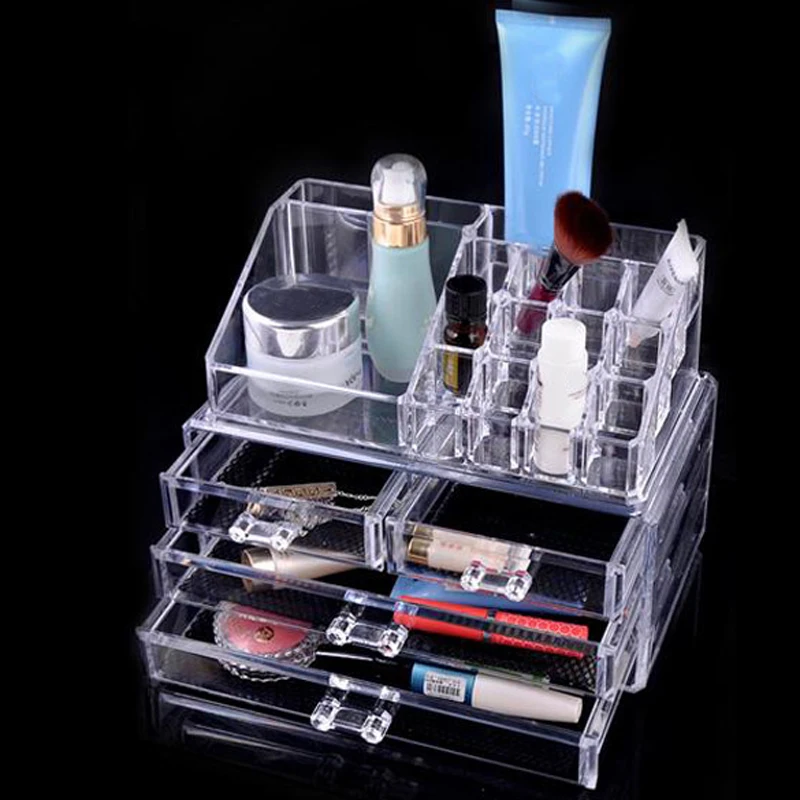 Cosmetic Organizer Drawers Jewellery Box Holder Display Stand Clear Acrylic Cosmetic Organizer Makeup Storage Box Case